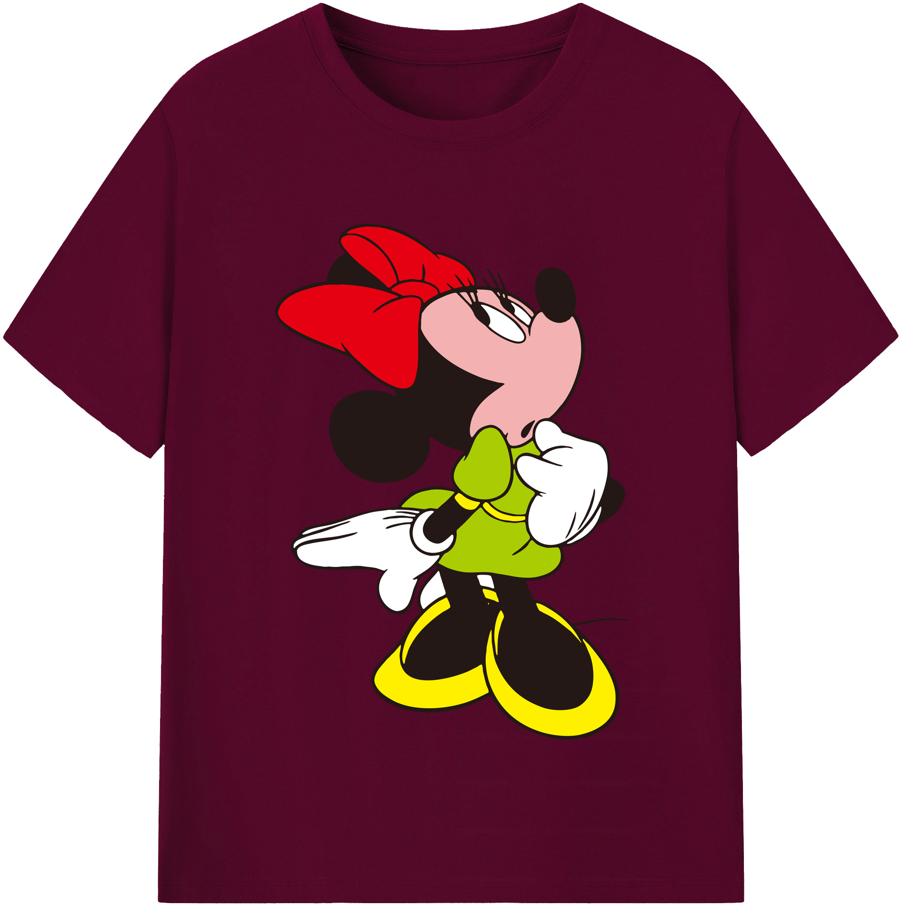 （画像用） ミッキーマウス Mickey Mouse レディースカジュアルプリントTシャツ（綿100％）